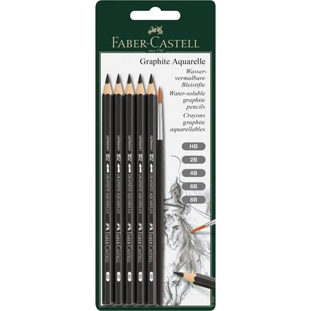 水彩グラファイト鉛筆5硬度セット（ブラシ付）
